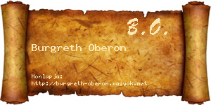 Burgreth Oberon névjegykártya